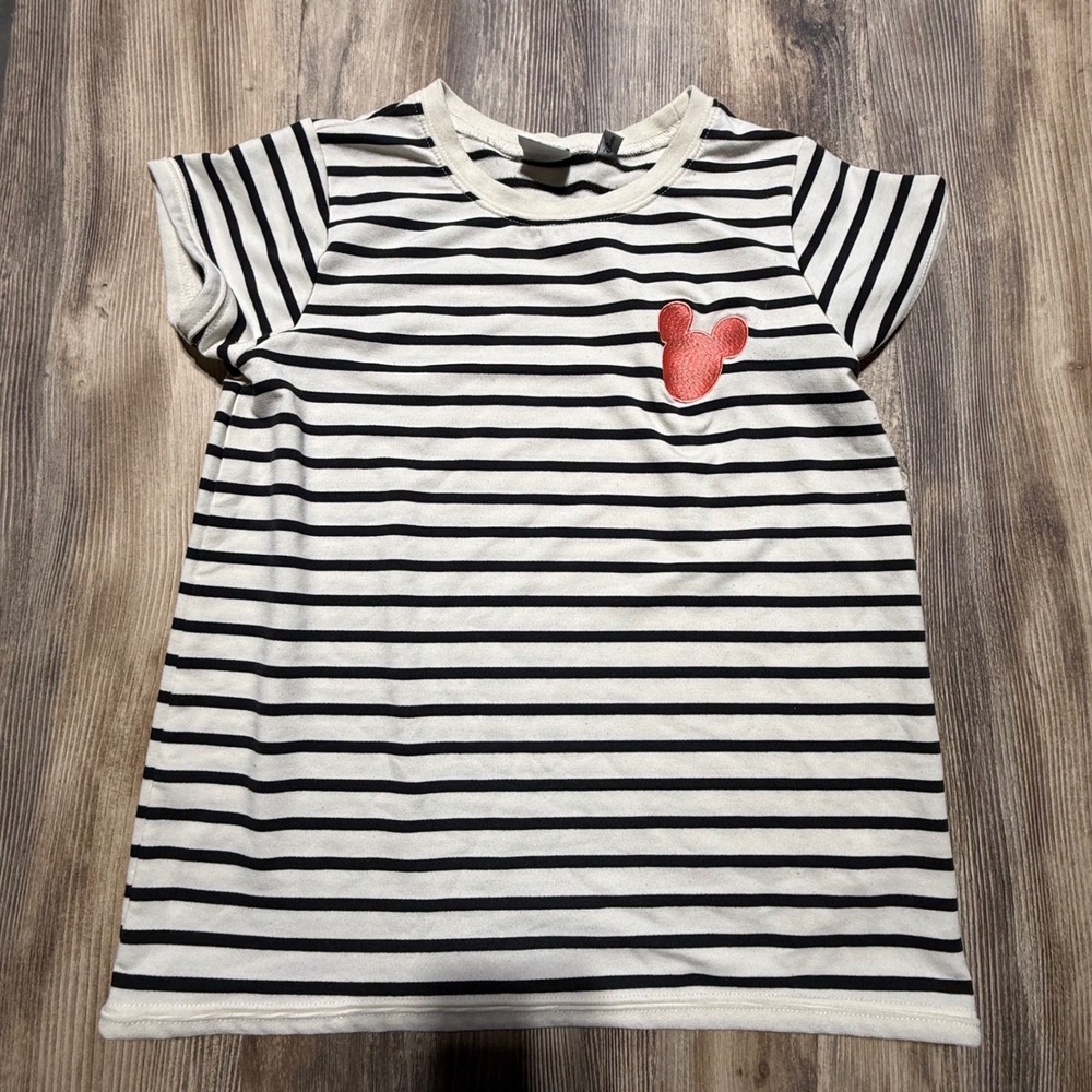 Junk Food Disney Mickey Mouse Striped Tee Retro Playwear